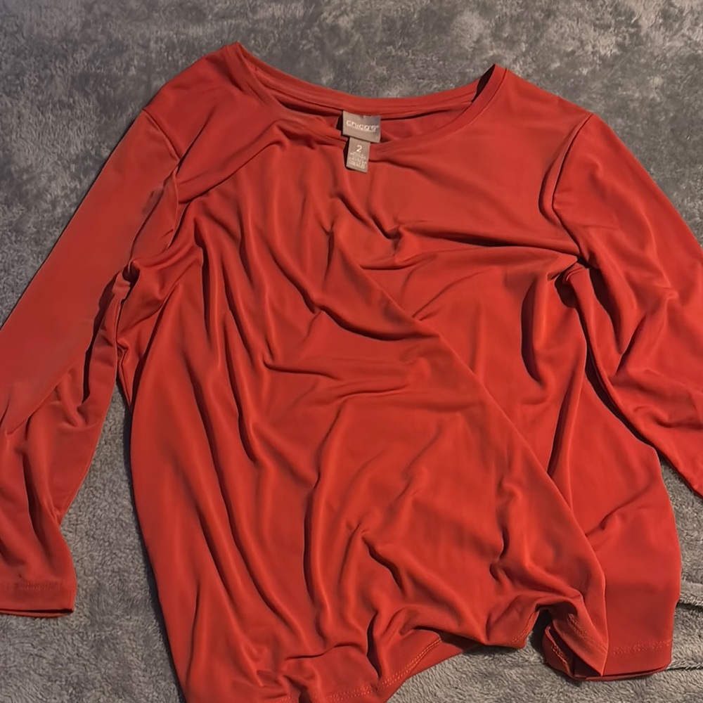 Chico's Orange Relaxed Blouse